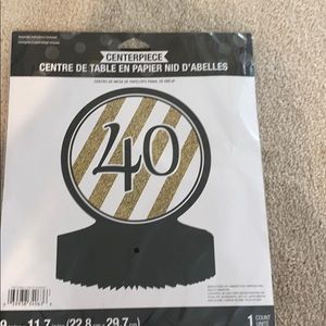 ****6 for $20****40 bday  black &gold centerpiece